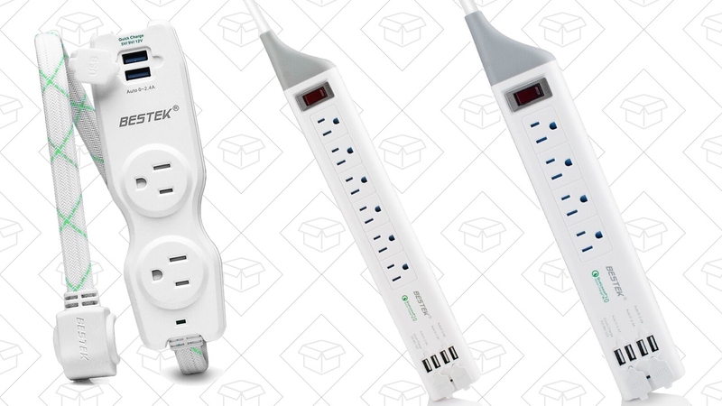 2-Outlet Power Strip, $9 with code 9X8XOBOI | 4-Outlet Surge Protector, $14 with code KE6L457P | 6-Outlet Surge Protector, $16 with code KE6L457P